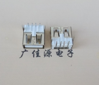 德州 USB2.0 AF 90度 直插脚 无后盖 平口铜壳