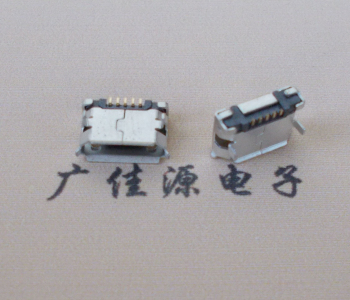 德州Micro USB卷口 B型(无柱）插板脚间距6.4普通端子