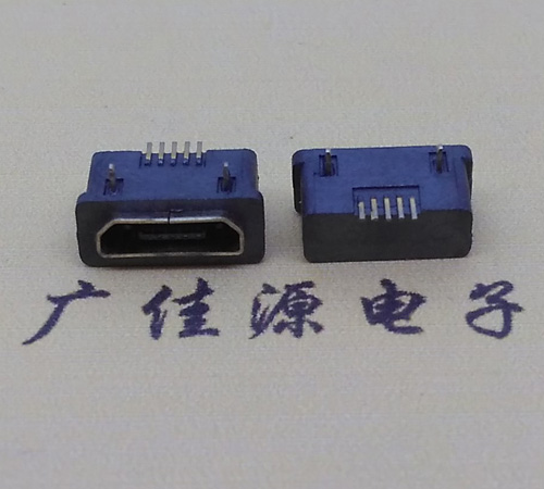 德州MICRO USB5p防水接口 90度卧式 两脚插板牢固