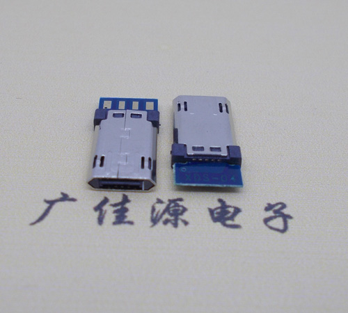 德州迈克micro usb 正反插公头带PCB板四个焊点