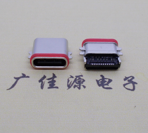 德州usb 3.1type-c24p母座沉板1.0mm前插后贴防水