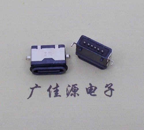 德州沉板防水type c6p母座卧式两脚插板沉板1.2mm/1.6mm/2.0mm