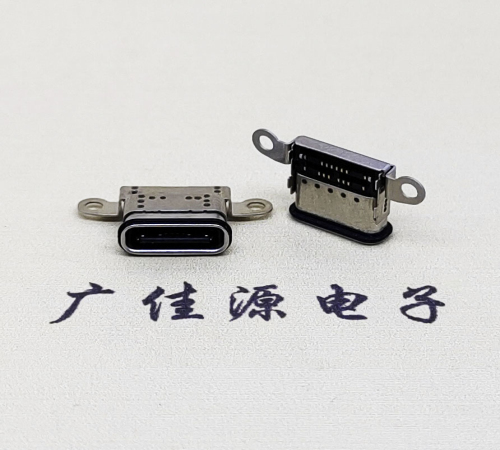 德州USB 3.1C口.TYPE-C16P防水双排贴插座带螺丝孔
