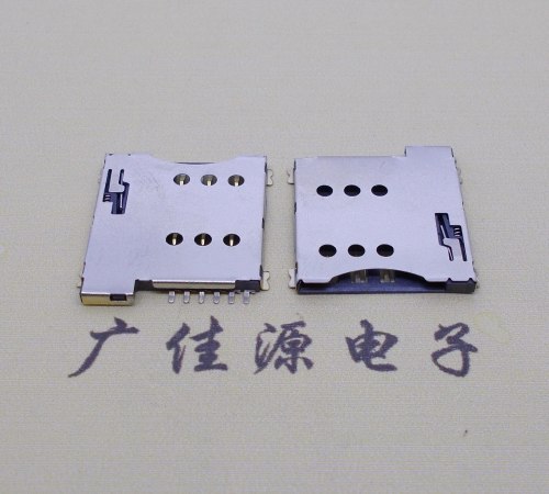 德州手机自弹卡座 MICRO SIM 1.35H 6P PUSH卡座连接器