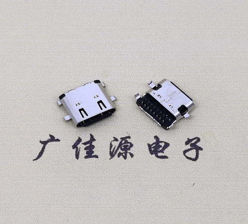 德州type c16pin沉板接口.双排插板母座.16p端子镀金30U